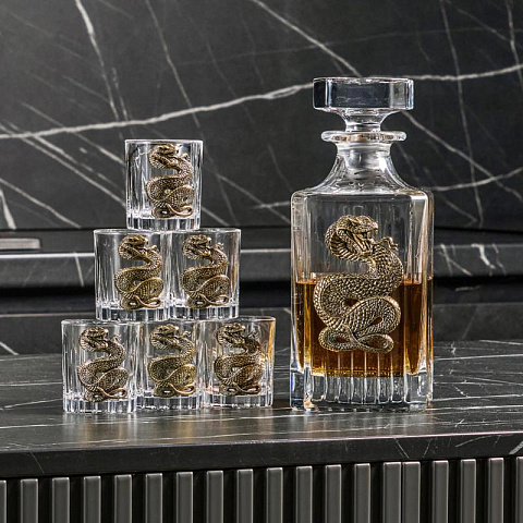 Подарочный набор стопок c штофом Мудрость Змеи - рис 3.