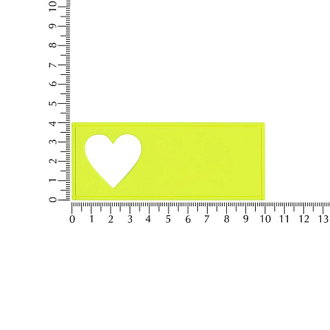 Лейбл из ПВХ с вырубкой «Сердце», желтый неон - рис 4.