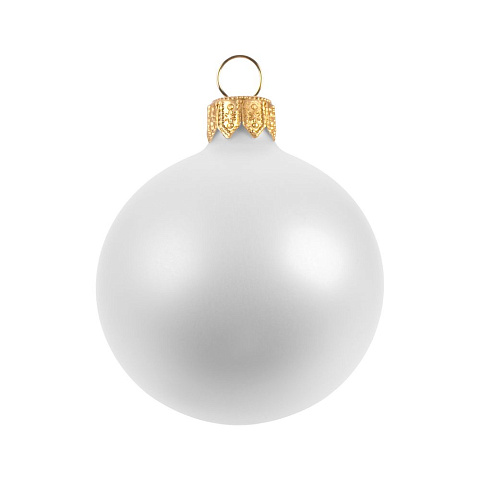 Елочный шар Gala Matt в коробке, 6 см, белый - рис 2.