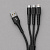 Дата-кабель Armor 3 в 1: micro USB, USB-C, Ligthning, 1.2м, черный, Deppa - миниатюра