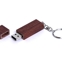 USB-флешка на 4 Гб прямоугольная форма, колпачек с магнитом, коричневый