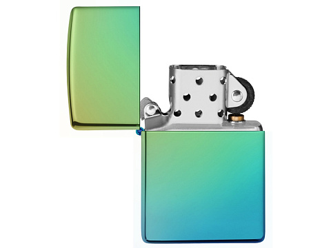 Зажигалка ZIPPO Classic с покрытием High Polish Teal, латунь/сталь, зелёная, глянцевая, 38x13x57 мм - рис 3.