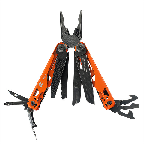Мультитул Stinger, 107 х 19 мм, 19 функций, сталь, оранжевый корпус, стоунвош, в картонной коробке, в комплекте нейлоновый чехол - рис 2.