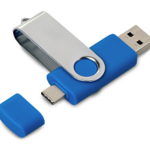 USB3.0/USB Type-C флешка на 16 Гб Квебек C, синий