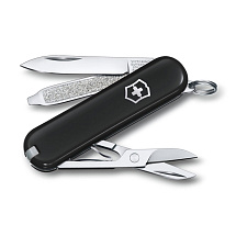 Нож-брелок VICTORINOX Classic SD Colors Dark Illusion, 58 мм, 7 функций, чёрный