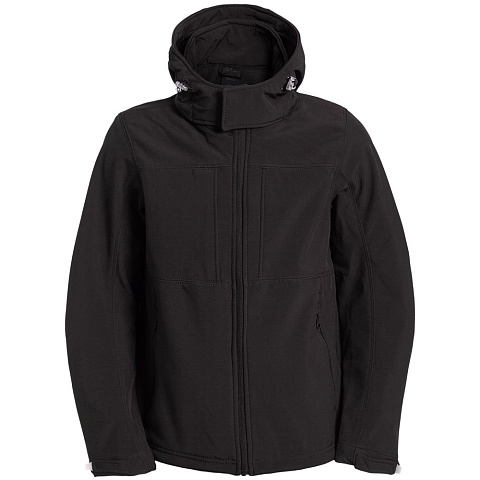 Куртка мужская Hooded Softshell черная - рис 2.