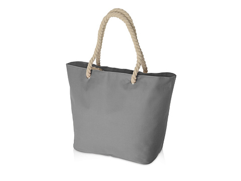 Сумка Seaside для шопинга и пляжа с широким дном, серый - рис 2.