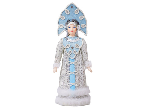 Подарочный набор: кукла фарфоровая, плед флисовый, голубой/синий - рис 2.