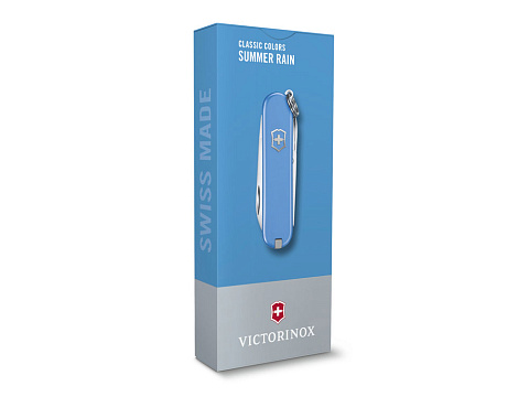 Нож-брелок VICTORINOX Classic SD Colors "Summer Rain", 58 мм, 7 функций, голубой - рис 4.