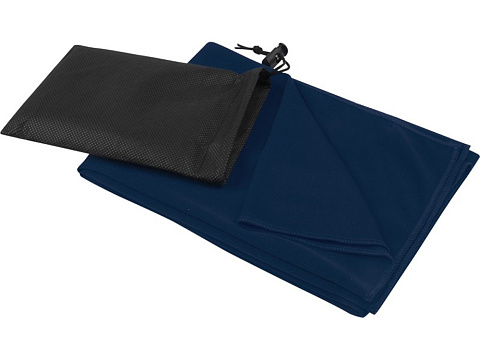 Lucas спортивное полотенце из переработанного полиэстера 50х100 см - Синий нэйви