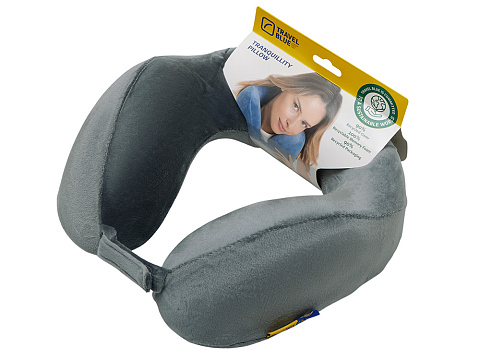 Подушка для путешествий с эффектом памяти Travel Blue Tranquility Pillow, увеличенная (212), цвет серый - рис 5.