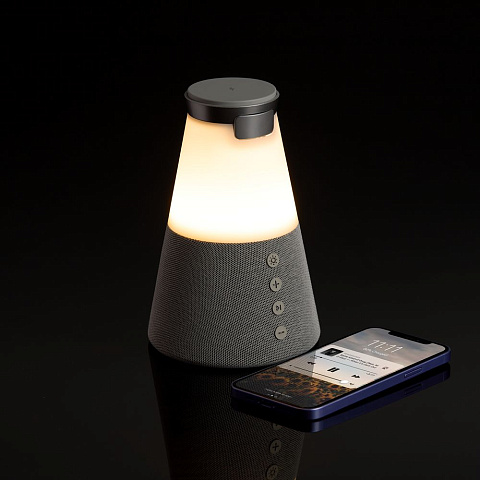 Bluetooth-колонка с беспроводной зарядкой и подсветкой Cone Sonance, серая - рис 8.