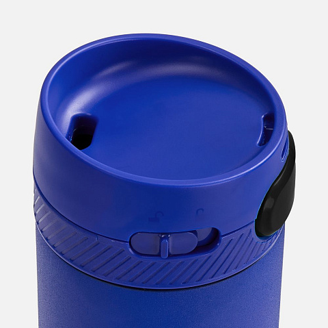 Термостакан X1 с цветной кнопкой, синий с черным - рис 4.