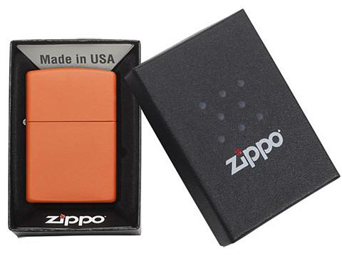 Зажигалка ZIPPO Classic с покрытием Orange Matte, латунь/сталь, оранжевая, матовая, 38x13x57 мм - рис 6.