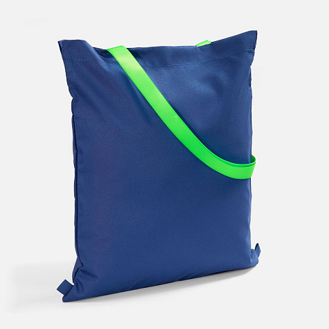 Шопер B3, синий с зелеными ручками - рис 2.