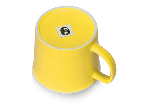 Матовая кружка Nancy 360 мл цветная снаружи, белая внутри, желтый - рис 3.