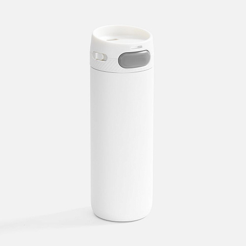 Термостакан X1 с цветной кнопкой, белый с серым