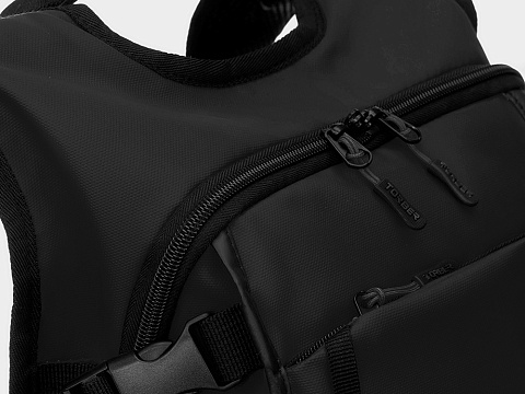 Рюкзак TORBER Mobi, черный, полиэстер 900D с PU покрытием, 45 х 32 х 20 см - рис 6.