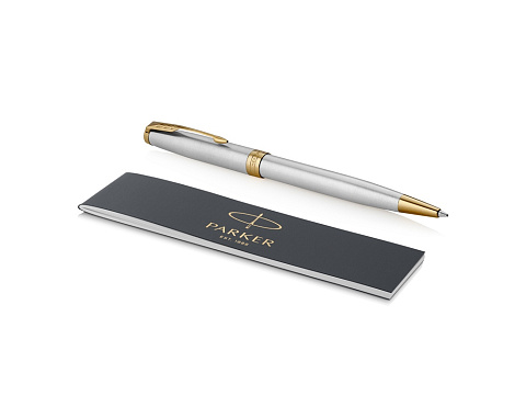 Ручка шариковая Parker Sonnet Core Stainless Steel GT, серебристый/золотистый - рис 3.