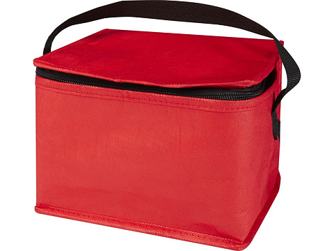 Spectrum нетканая сумка-холодильник, 4 л, на 6 банок, из переработанных материалов, красный - рис 4.