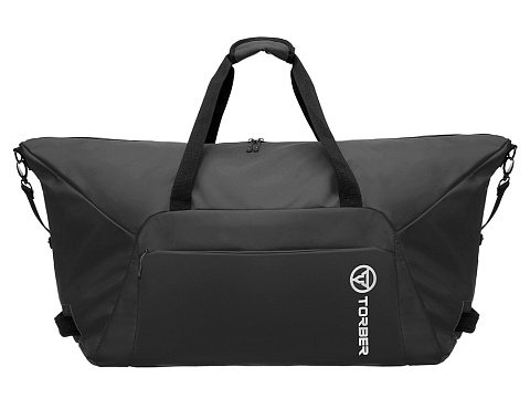 Сумка дорожная TORBER Mobi, чёрная, полиэстер 900D с PU покрытием, 65 х 37 х 34 см - рис 2.