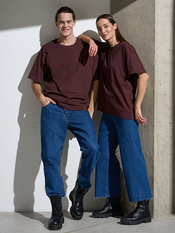 Футболка Oversize Premium, коричневая (шоколад) - рис 9.