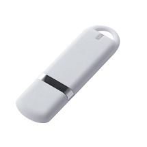 USB-флешка на 512 Mb с покрытием soft-touch, белый