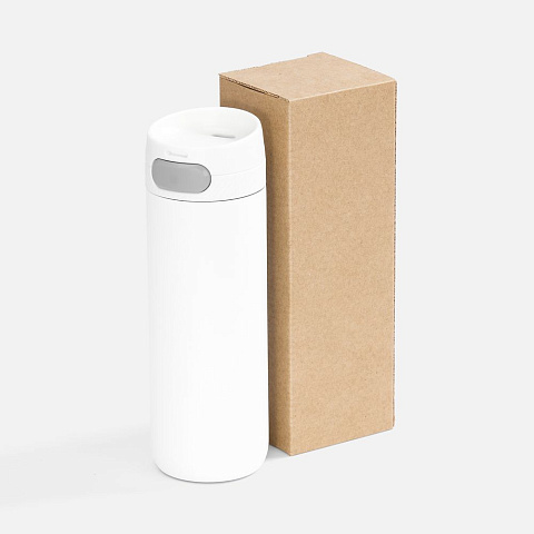 Термостакан X1 с цветной кнопкой, белый с серым - рис 6.