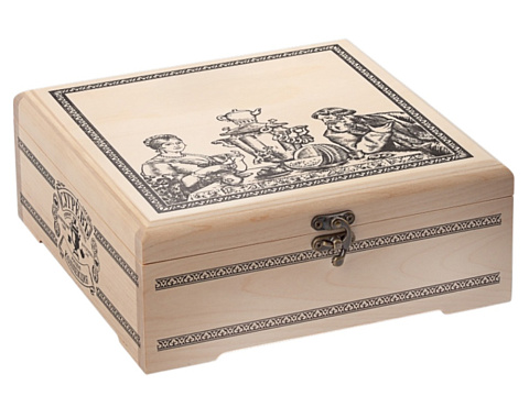 Подарочный набор Народы России с чаем и вареньем в деревянной шкатулке без лого - рис 2.