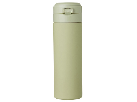 Вакуумная термокружка Waterline c кнопкой Guard, 400 мл, тубус, оливковый - рис 4.