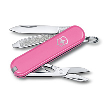 Нож-брелок VICTORINOX Classic SD Colors Cherry Blossom, 58 мм, 7 функций, розовый