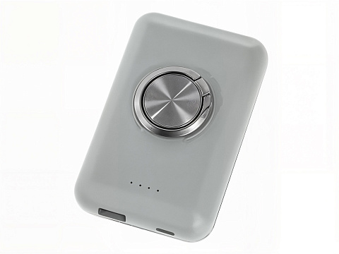 Магнитный беспроводной внешний аккумулятор MagnetIQ, 5000 mah, 10 W, серый Cool gray 7C - рис 2.