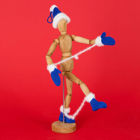 Подвеска на елку «Вьюшка», шапочка, синяя - рис 6.