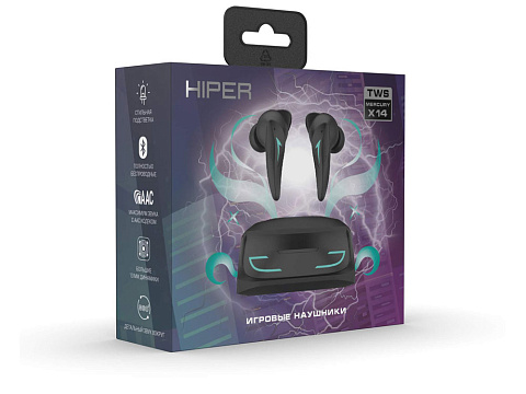 Беспроводные наушники HIPER TWS Mercury X14 (HTW-MX14) Bluetooth 5.1 гарнитура, Черный - рис 8.