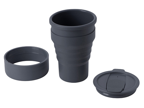 Силиконовый складной стакан GoCup, темно-серый - рис 3.