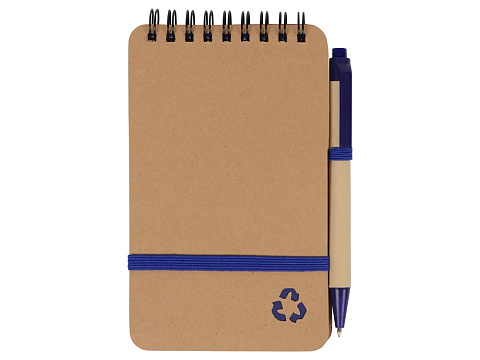 Набор канцелярский с блокнотом и ручкой Masai, 70 л. нелинованных, синий - рис 5.