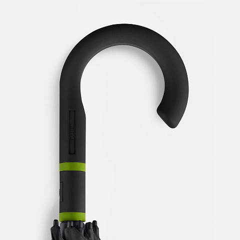 Зонт-трость с цветными спицами Color Style, зеленое яблоко, с черной ручкой - рис 7.